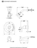 Magellan Single-Handle 3-Hole Wall Mount Tub and Shower Faucet Trim Only