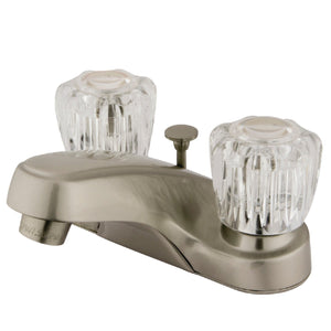 Americana Double-Handle 3-Hole Deck Mount 4-Inch Centerset Bathroom Faucet with Brass Pop-Up
