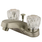 Americana Double-Handle 3-Hole Deck Mount 4-Inch Centerset Bathroom Faucet with ABS Pop-Up Drain