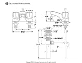 Americana Double-Handle 3-Hole Deck Mount 4-Inch Centerset Bathroom Faucet with ABS Pop-Up Drain