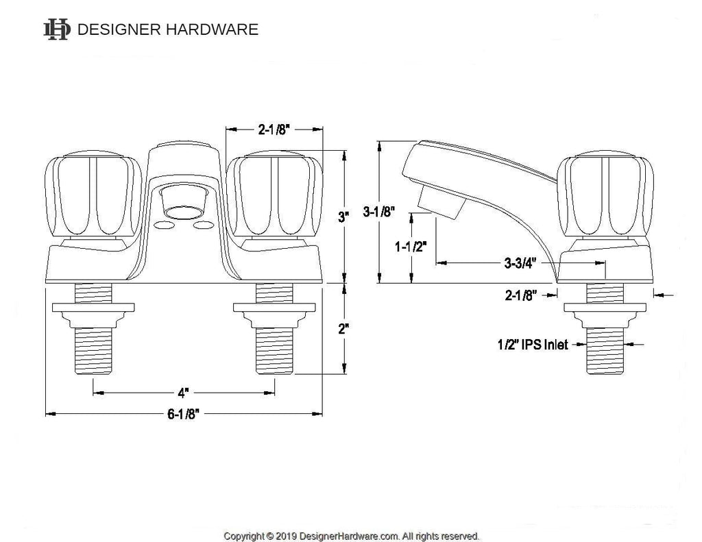 Americana Two-Handle 3-Hole Deck Mount 4" Centerset Bathroom Faucet