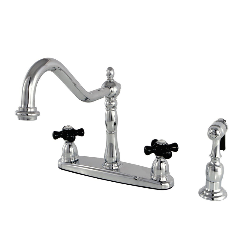 Duchess Two-Handle 4-Hole 8" Centerset Kitchen Faucet with Brass Sprayer