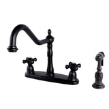 Duchess Two-Handle 4-Hole Deck Mount 8" Centerset Kitchen Faucet with Side Sprayer