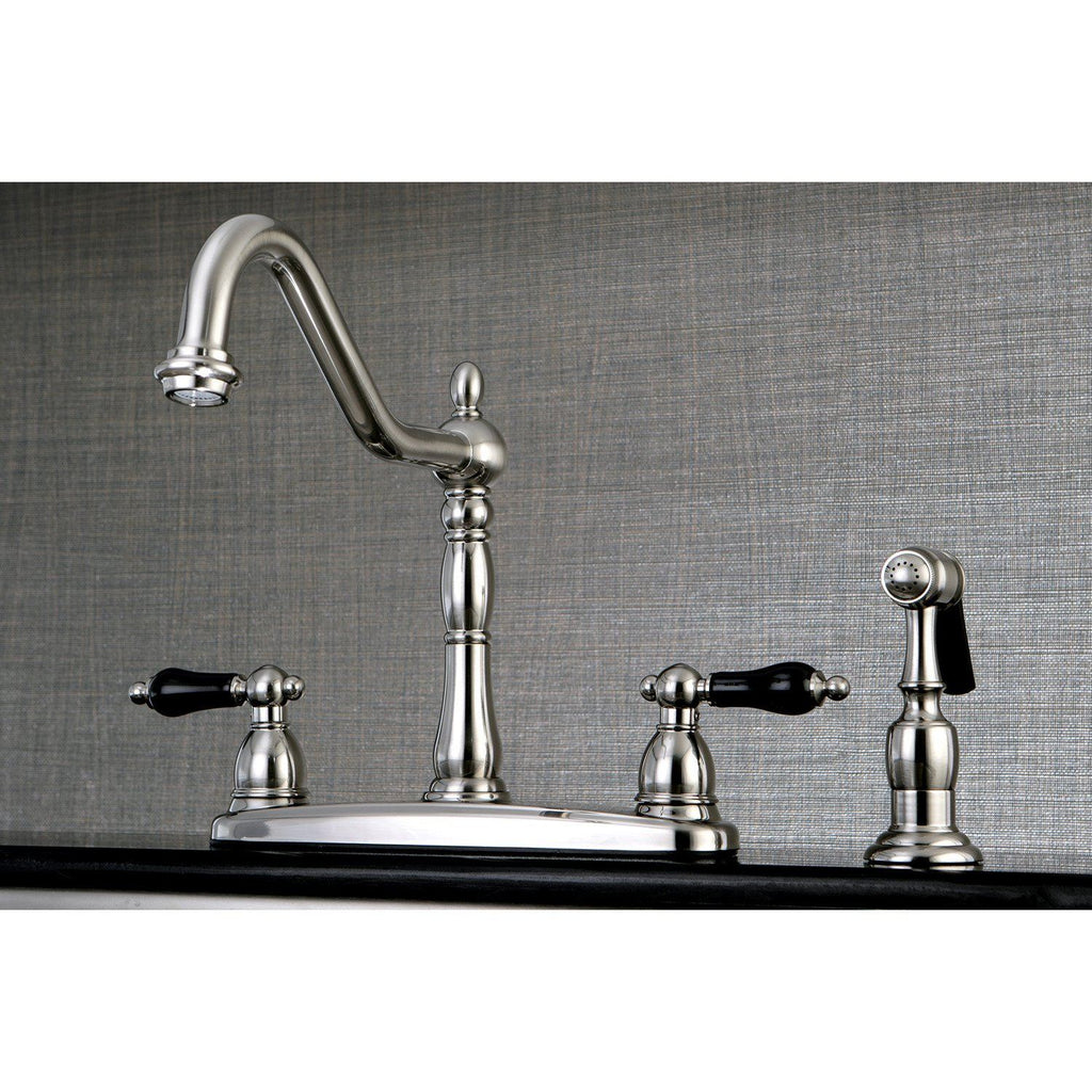 Duchess Two-Handle 4-Hole Deck Mount 8" Centerset Kitchen Faucet with Side Sprayer