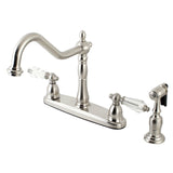 Wilshire Two-Handle 4-Hole Deck Mount 8" Centerset Kitchen Faucet with Side Sprayer