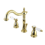Bel-Air Two-Handle 3-Hole Deck Mount Widespread Bathroom Faucet with Plastic Pop-Up