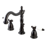 Bel-Air Two-Handle 3-Hole Deck Mount Widespread Bathroom Faucet with Plastic Pop-Up