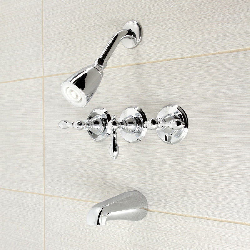 American Classic Triple-Handle Tub and Shower Faucet