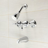 American Classic Three-Handle 5-Hole Wall Mount Tub and Shower Faucet