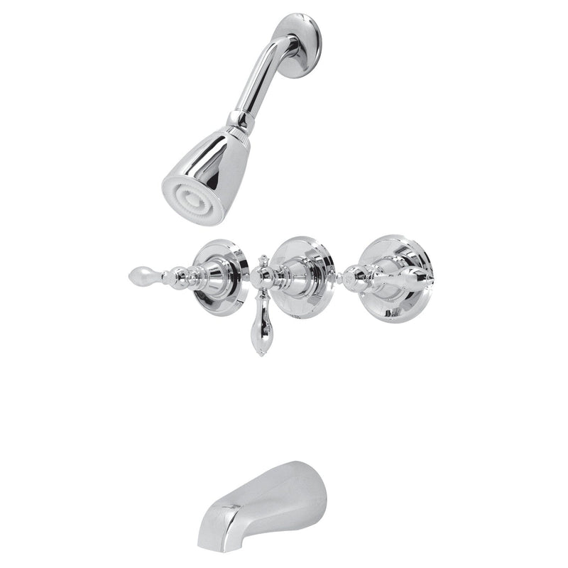 American Classic Triple-Handle Tub and Shower Faucet