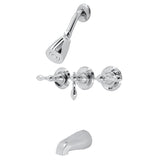American Classic Three-Handle 5-Hole Wall Mount Tub and Shower Faucet