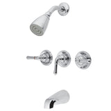 Magellan Three-Handle 5-Hole Wall Mount Tub and Shower Faucet