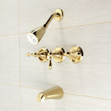 American Classic Three-Handle 5-Hole Wall Mount Tub and Shower Faucet