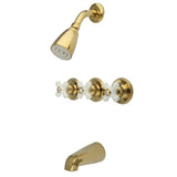 Victorian Triple-Handle Tub and Shower Faucet