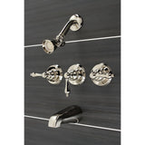 Victorian Triple-Handle Tub and Shower Faucet