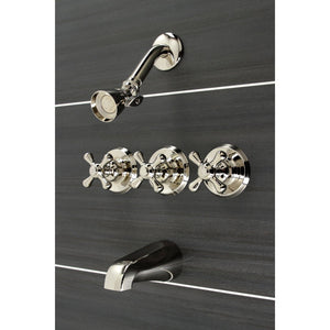 Victorian Triple-Handle Tub and Shower Faucet