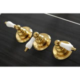 Victorian Three-Handle 5-Hole Wall Mount Tub and Shower Faucet