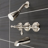 American Classic Three-Handle 5-Hole Wall Mount Tub and Shower Faucet