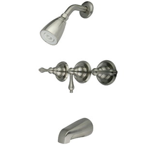 Victorian Three-Handle 5-Hole Wall Mount Tub and Shower Faucet