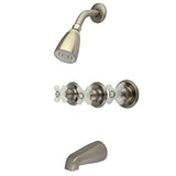 Victorian Triple-Handle Tub and Shower Faucet