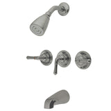 Magellan Three-Handle 5-Hole Wall Mount Tub and Shower Faucet