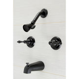 Victorian Two-Handle 4-Hole Wall Mount Tub and Shower Faucet