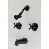 Victorian Two-Handle 4-Hole Wall Mount Tub and Shower Faucet