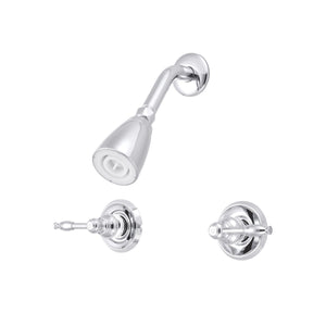 Two-Handle 3-Hole Wall Mount Shower Faucet