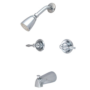 Knight Two-Handle 4-Hole Wall Mount Tub and Shower Faucet