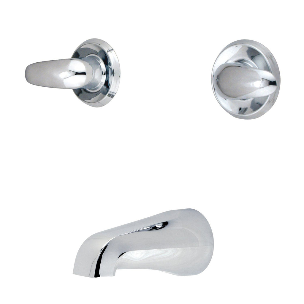 Two-Handle 3-Hole Wall Mount Tub and Shower Faucet Tub Only