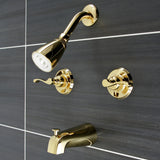 Royal Two-Handle 4-Hole Wall Mount Tub and Shower Faucet
