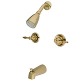 Knight Two-Handle 4-Hole Wall Mount Tub and Shower Faucet