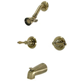 Victorian Two-Handle 4-Hole Wall Mount Tub and Shower Faucet