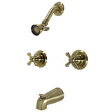 Victorian Two-Handle 4-Hole Wall Mount Tub and Shower Faucet