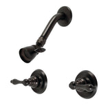 Two-Handle 3-Hole Wall Mount Shower Faucet