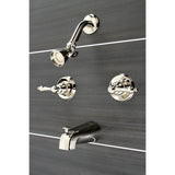 Victorian Two-Handle 4-Hole Wall Mount Tub and Shower Faucet