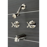 Victorian Two-Handle 4-Hole Wall Mount Tub and Shower Faucet