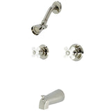 Victorian Two-Handle 4-Hole Wall Mount Tub and Shower Faucet