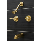 Victorian Two-Handle 4-Hole Wall Mount Tub and Shower Faucet