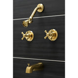 Victorian Two-Handle 4-Hole Wall Mount Tub and Shower Faucet