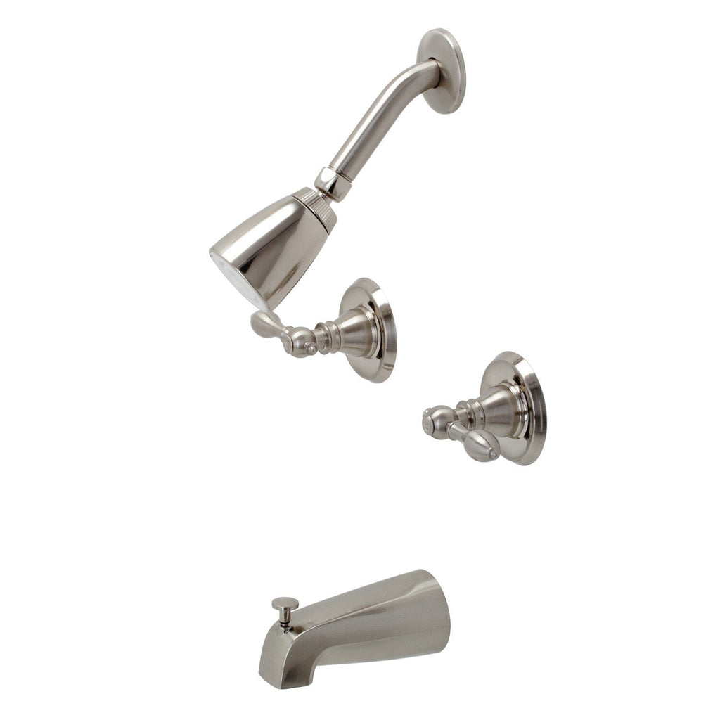 American Classic Two-Handle 4-Hole Wall Mount Tub and Shower Faucet