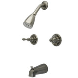 Victorian Two-Handle 4-Hole Wall Mount Tub and Shower Faucet