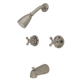 Victorian Two-Handle 4-Hole Wall Mount Tub and Shower Faucet