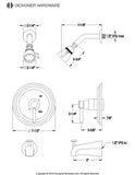 Concord Single-Handle Pressure Balanced Tub and Shower Faucet, Trim Only