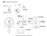 Milano Single-Handle 3-Hole Wall Mount Tub and Shower Faucet