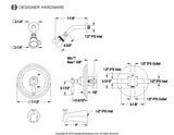 Milano Single-Handle 3-Hole Wall Mount Tub and Shower Faucet