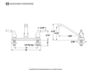 Magellan Two-Handle 2-Hole Deck Mount 8" Centerset Kitchen Faucet