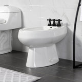 Metropolitan Three-Handle Deck Mount Vertical Spray Bidet Faucet with Brass Pop-Up