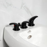 Three-Handle Deck Mount Bidet Faucet with Brass Pop-Up