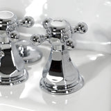 Metropolitan Three-Handle Deck Mount Vertical Spray Bidet Faucet with Brass Pop-Up